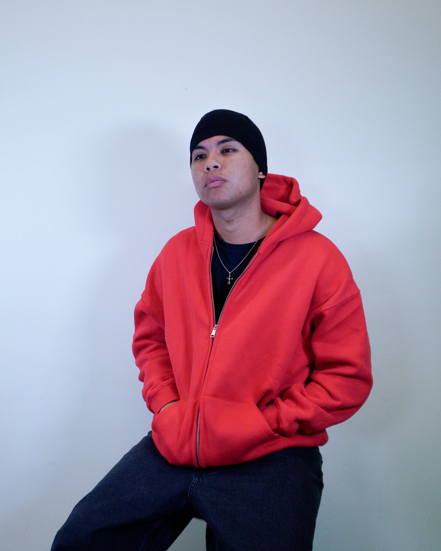 RED ZIP-UP Backstory Hoodie